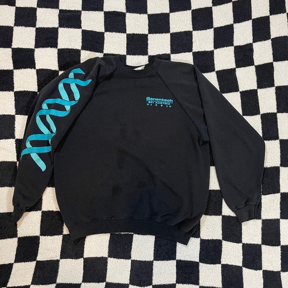 vintage hanes 1991 sweater genentech sleeve hit size xl - Picture 1 of 4